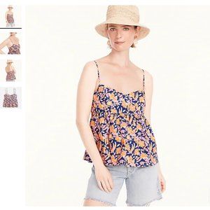 J Crew Flowy Cotton Poplin Camisole in Painted Block Print Size Small NWT